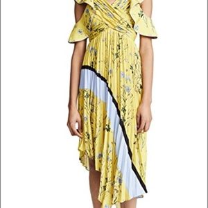 Self Portrait pleated floral asymmetrical dress